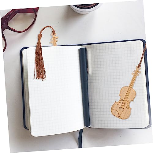 Marque Pages Violon anti-pages cornées, solution de lecture pratique avec pompons - 2