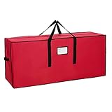 Sattiyrch Christmas Tree Storage Bag,Fits Up to 6 ft Tall Artificial Tree,Heavy Duty 600D Canvas Red Christmas Tree Storage Container with Sleek Dual Zipper and Durable Handles,45' x 15' x 20'