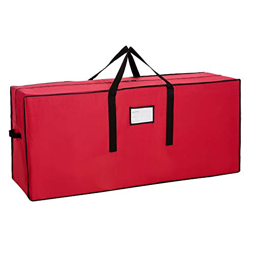 Sattiyrch Christmas Tree Storage Bag,Fits Up to 6 ft Tall Artificial Tree,Heavy Duty 600D Canvas Red Christmas Tree Storage Container with Sleek Dual Zipper and Durable Handles,45" x 15" x 20" by Sattiyrch - Used condition - US$13.16