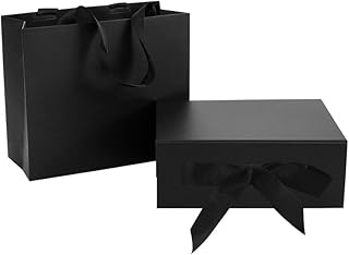 Gift Box with Lid for Presents 11.42x8.86x4.13 in, Bridesmaid Groomsman Proposal Boxes 1 Pack, Collapsible Rectangle Storage Box