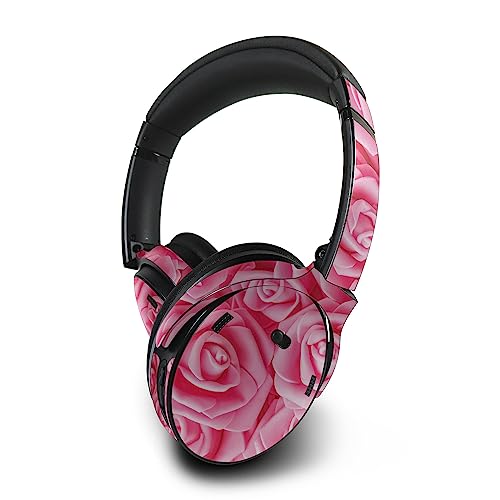 Image of MightySkins Skin Compatible with Bose QuietComfort 45 Headphones Super Pink Roses | Protective, Durable, and Unique Vinyl Decal wrap Cover | Easy to Apply | Made in The USA