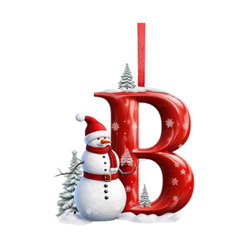 26 Letter Christmas Ornaments,Personalised Christmas Tree Decorations Xmas Tree Diy Hanging Letter 𝘾𝙝𝙧𝙞𝙨𝙩𝙢𝙖𝙨 Trees Decorations Ornaments Xmas Decoration (B)