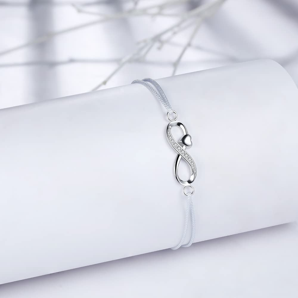 F.ZENI Braccialetti da donna in argento 925 braccialetti infinito con brillanti zirconi amore per sempre braccialetti per regalo gioielli per ragazze con confezione regalo