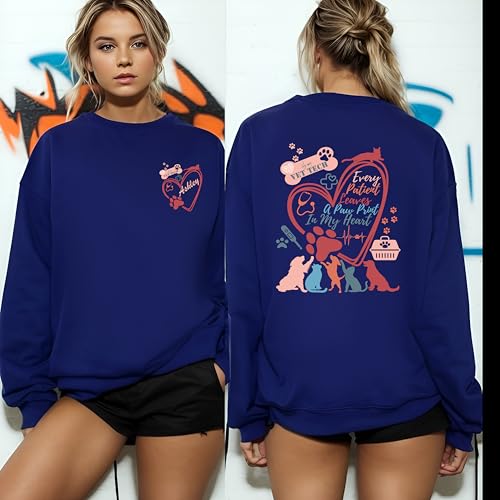 Vet Tech Shirt, Veterinary Sweatshirt, Every Patient Leaves A Paw Print, Animal Lover Gift, Personalized Dog Cat Shirt Multi4