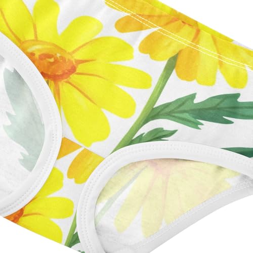 Cotton Toddler Girls Underwear Yellow Daisy Flowers Panties for Girl Colorful Briefs Girls Undies 2t4