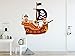 Vinilo Decorativo para Pared Barco Pirata | Varias Medidas 100x100cm | Pegatina Adhesiva Decorativa de Diseño Elegante