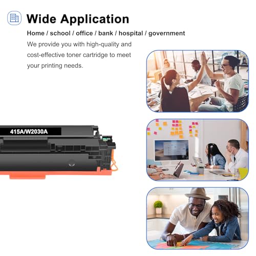 415A M479fdw Toner Mit Chip: Kompatibel für HP 415A 415X Multipack Color Laserjet Pro MFP M479dw M479fnw M479fdn M454dw M454dn 415 W2030X W2031X W2032X W2033X W2030A 1er-Pack (Schwarz)