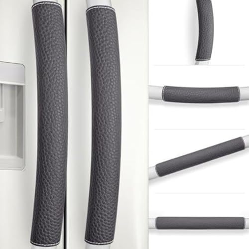 FUBESK 2 pares de fundas para manijas de puerta de refrigerador, material de poliuretano, 20 x 13 cm, fundas protectoras anticolisión para electrodomésticos de cocina, horno, lavavajillas