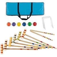 Algopix Similar Product 20 - Croquet Set Wooden Outdoor Deluxe