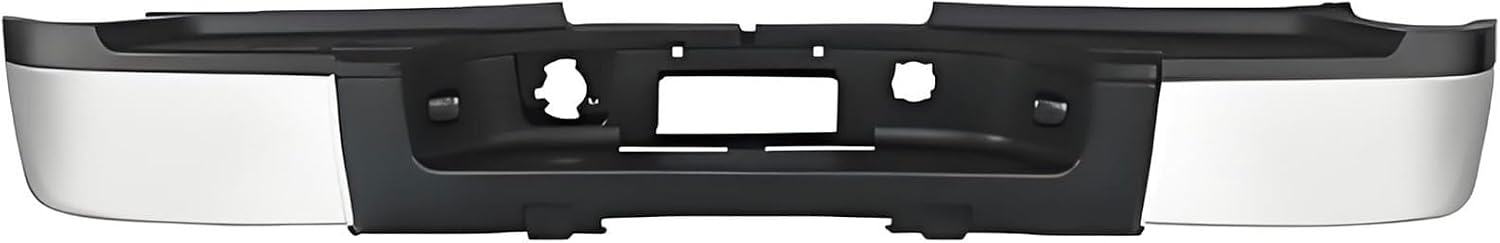 Rear Step Bumper Assembly for 2007 2008 2009 2010 Chevy Silverado 2500HD 3500HD/GMC Sierra 2500HD 3500HD without Park Sensor Holes Chrome Back Bumper Replacement for GM1103150
