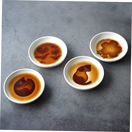 Zerodeko 6 Peças Mini Prato De Molho Cerâmica Pratos De Condimento Pequeno Prato De Sushi Tigelas De