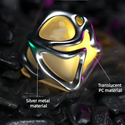 Image of dagaladoo Clear keycap,Translucent Keyboard keycap,Jelly Key Cap | Shine Through custom key caps,Artisan 1U ESC keycaps for Cherry-Mx Switches Mechanical Keyboard(Metal,Silver)