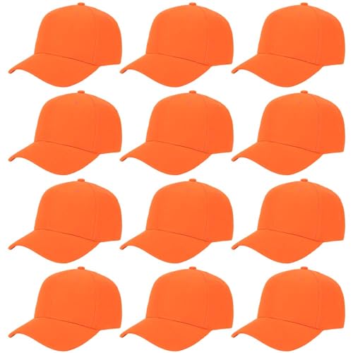 Image of ZH Plain Adjustable Baseball Cap - Lot of 12 Unisex Blank Design Caps