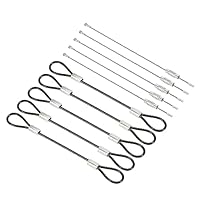 PATIKIL 0.3Ft Sicherheit Kabel Schloss 5 Packung Edelstahl 2mm Durchm Sicherheit Draht Seil mit Doppel Schleife Verschraubter Draht Kabel für Stage Beleuchtung Reisegepäck Schloss Schwarz