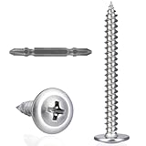 VGBUY 100Pcs #8x2 Wood Screws Phillips Modified Truss Head Stainless Steel 410 Quick Metal Self Tapping Screws