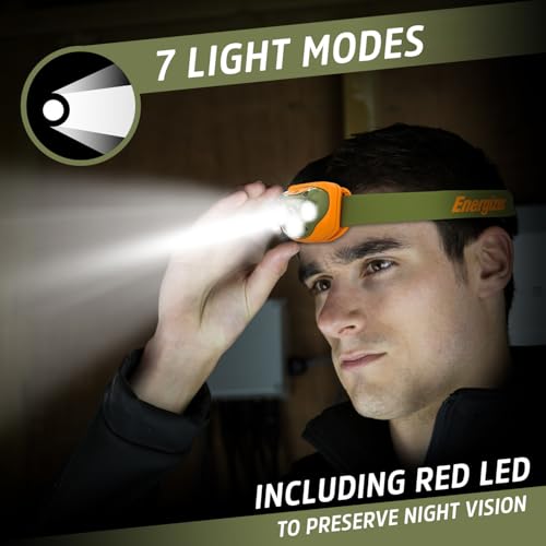Image of Energizer LED Headlamp PRO (2-Pack), IPX4 Water Resistant Head Light | Hands-free light, camping headlamps for indoor and outdoor use, 260 lumens, head lights for forehead, 3 modes