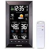AcuRite Digital Vertical Weather Forecaster with Indoor/Outdoor Temperature, Humidity, and Date and Time (01121M)