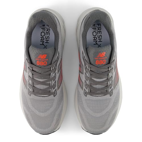 New Balance New Balance Men's Fresh Foam X 880 V15 Running Shoe, Slate Grey/Reflection/Urgent Red, 9.5 M