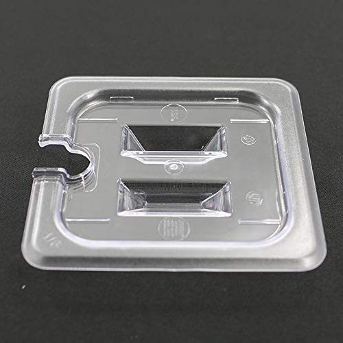 CMI 1/6 Size Polycarbonate Notched Lid,Food Pans Lid & Cover, Clear-Pack of 6