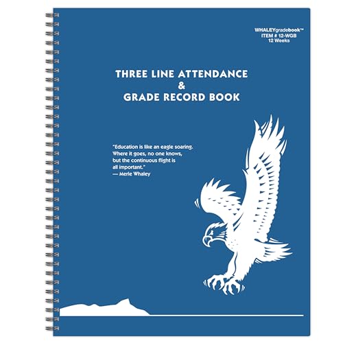 Whaley 12-WGB 3 Line Attendance & Grade Book, 10.5" x 12"