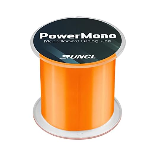 RUNCL PowerMono Fishing Line, Monofilament Fishing Line - Ultimate Strength, Shock Absorber, Suspend in Water, Knot Friendly - Mono Fishing Line (Orange, 4LB(1.8kgs), 500yds)