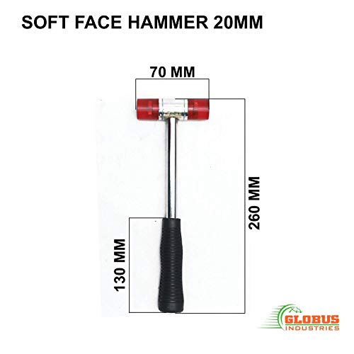 Image of GLOBUS 20mm Soft Faced Plastic Head Hammer Tool for Non-Marring DIY & Professional Work | Hathodi | Hatodi | Hammer