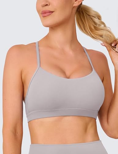 Image of BAYDI Clouduxi Y Back Sports Bra for Women - Padded Racerback Spaghetti Strap Low Impact Workout Yoga Bra, A-C Cups