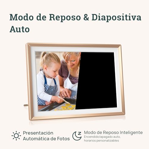 Miniatura 8 de Arzopa Marco De Fotos Digital 10.1 Nube Ilimitada Gratis Hd Ips Pantalla Táctil Marco Digital De Metal Comparte Fotos Videos A Distancia Via App Marco Personalizado Regalar - D10 Gold