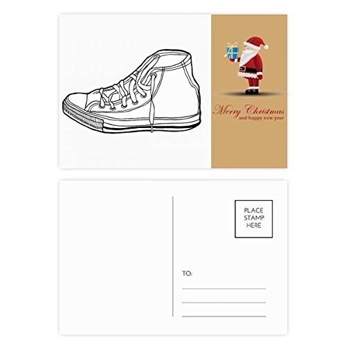 Cartes postales Père Noël en toile peinte blanche (lot de 20 pièces)