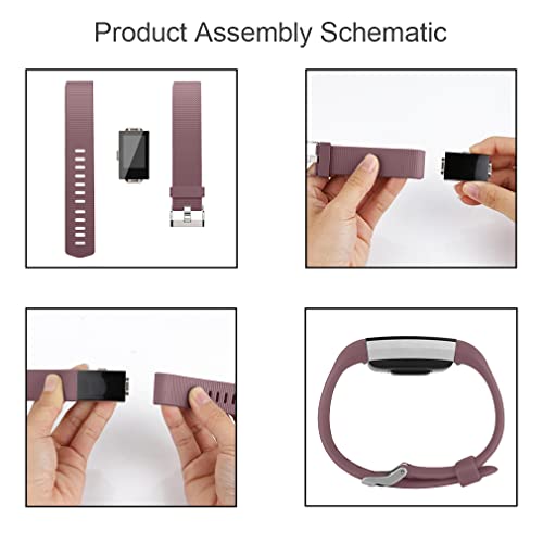 Image of Tobfit Watch Strap Compatible for Fitbit Charge 2 (Watch Not Included), Removable Soft Belts for Charge 2 Wristband, Smartwatch Band for Men & Women