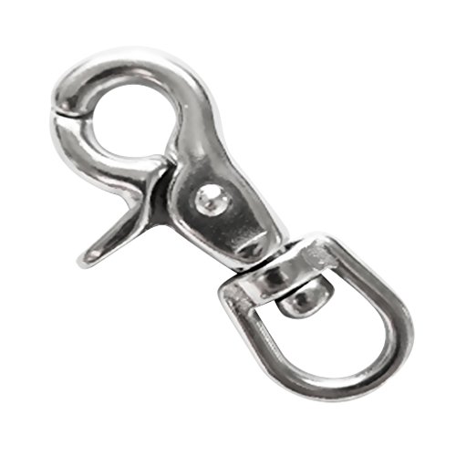 Dovewill Heavy Duty 304 Stainless Steel Lobster Clasp Swivel Snap Hooks Pet Buckle Trigger Clip Dog Horse Lead Keychain 65Mm (Silver) #TOP5