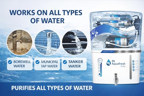 Image of Rk Aquafresh India Premium Alpha Premium Series(Ro+uv+uf+Alkaline+Zinc+Calcium+Tds Adjuster) High Tds 100Gpd Membrane Best For Home & Office Ro Water Purifier 1Year Warranty (White)