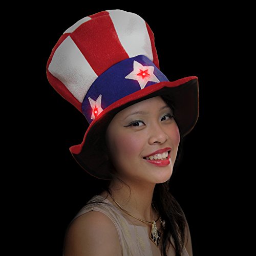 Windy City Novelties - Led Uncle Sam Patriotic Hat With Stars| St. Patrick’s Day Party Acessories Uncle Sam Costume, Political Events Patriotic Hats Decor Stars And Stripes Clothing #TOP3