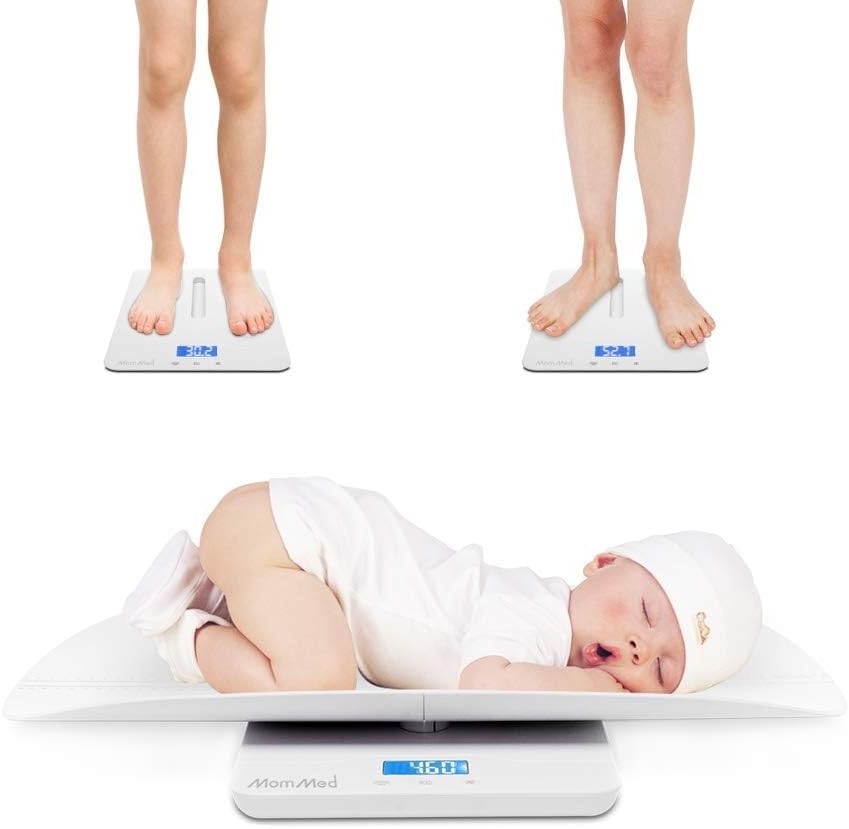MomMed 아기 저울, 다기능 유아용 저울, 아기 저울 디지털, 반려동물 저울, 홀드 기능이 있는 유아 저울, 블루 백라이트, 무게 및 높이 트랙 (61cm(24인치)) — 사진 1