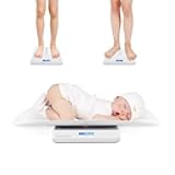 MomMed Baby Scale, Multi-Function Toddler Scale, Baby Scale Digital, Pet Scale, Infant Scale with Hold Function, Blue Backlight, Weight and Height Track