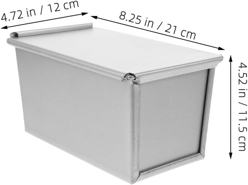 Rectangular Aluminum-coated Loaf Pan 450 Gram Non-stick Bread Baking Mold with Lid Sturdy Toast Bread Pan for Homemade Baking and Kitchen Use