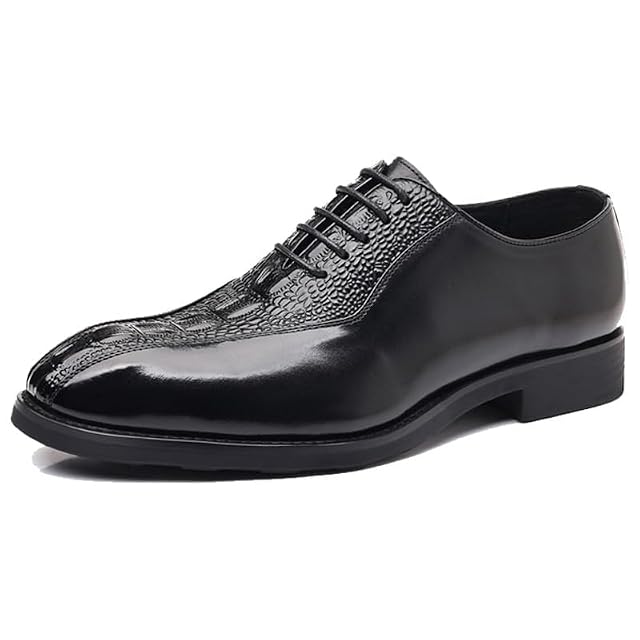 Italian Luxury Men Oxfords Mens Shoes Fashion Classic Pointed Toe Lace Up Low Top Leather Dress Brogue Tuxedo