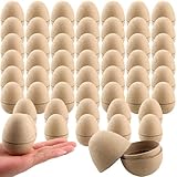 54 Stück Pappmaché-Ostereier, 8,9 cm, braun, unlackiert, leeres Ei, befüllbare Papiereier für Osterjagd, DIY, Feiertagsdekorationen
