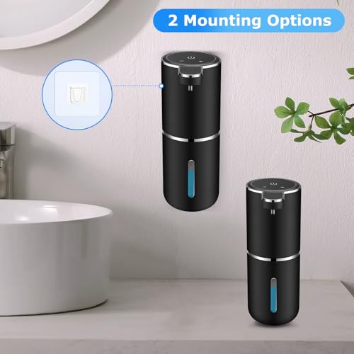 Automatic Foaming Soap Dispenser,Touchless Soap Dispenser with 4 Adjustable Foam Levels,Wall Mounted and USB Rechargeable,12.8oz Large Capacity for Bathroom,Kitchen Sink,Dish Soap(Black) by VZZNN - Used condition - Image 6