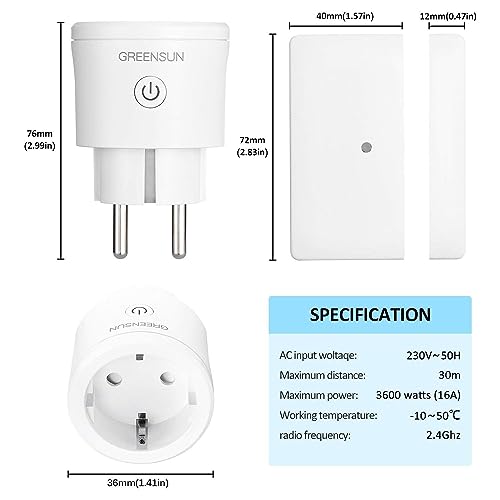 GreenSun Fensterkontaktschalter Dunstabzugshaube - Fensterkontaktschalter, Fensterschalter Dunstabzugshaube, Fensterkontakt Funk Abluftsteuerung für Kamin, Dunstabzugshaube, Garage
