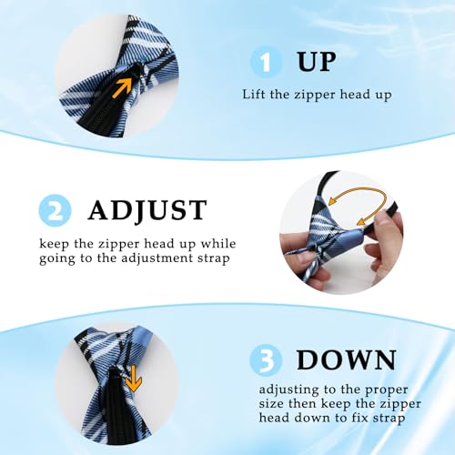 Image of Mens Ties Zipper Ties for Men, Pre Tied Mens Tie 4 Pack Adjustable Mens Neckties for Business Wedding Party