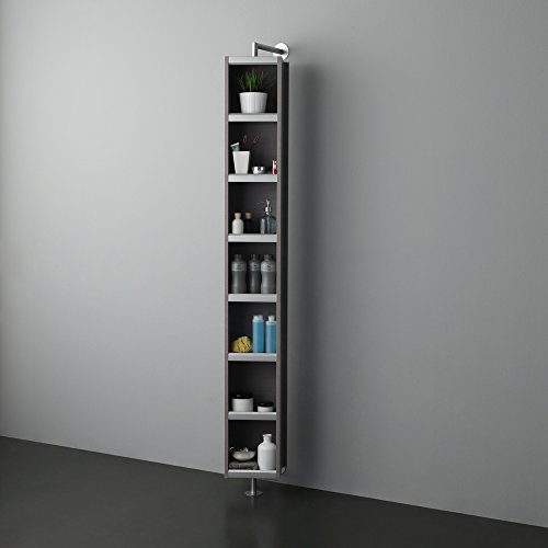 KIAMAMI VALENTINA SäULE MIT DREHTÜR Spiegel UND EINEN Tag Gray Cover