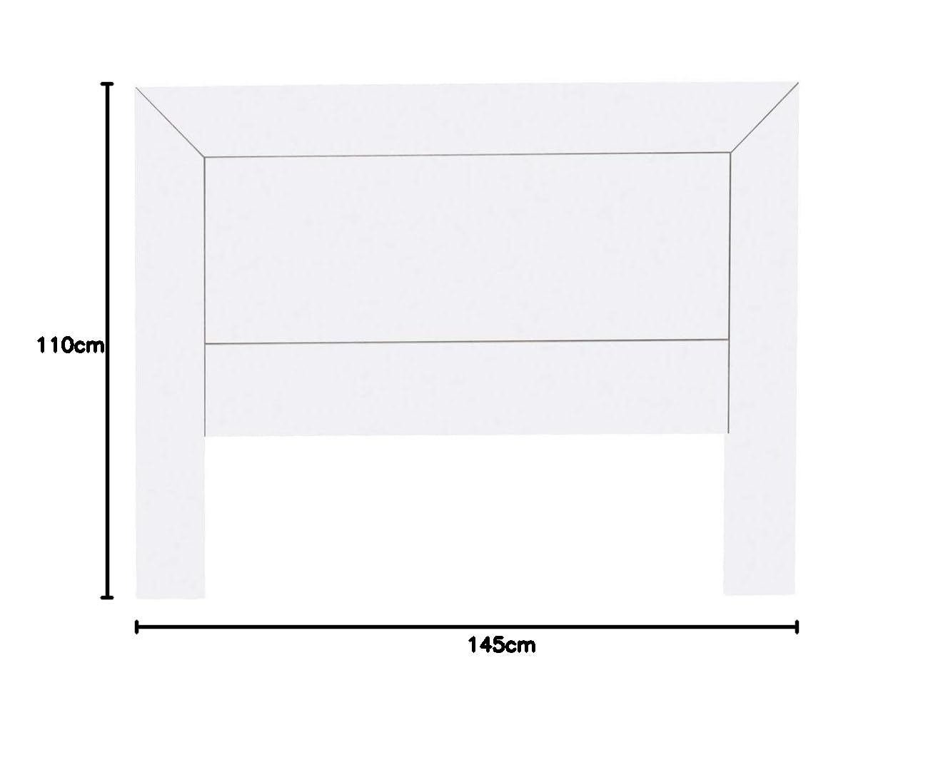 Moblit Cabecero para Somier de 135 cm Realizado en Madera de Pino Macizo y MDF Color Blanco Lacado Serie Kalpe Medidas (110x145x2) cm (altoxanchoxfondo) Robusto y Resistente