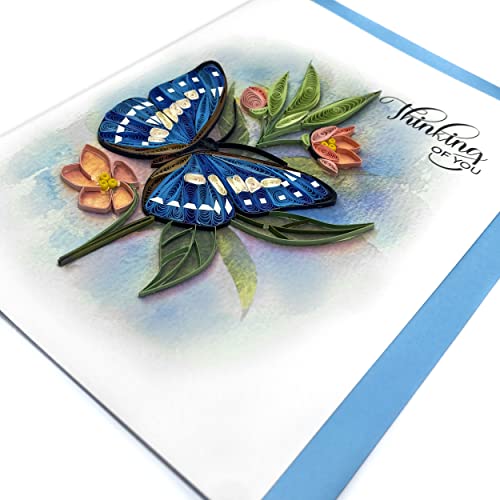 TUMYBee Thinking of You Butterfly Card, 5in x 7in, Blank Inside, Envelope Included, Perfect for Birthdays, Thank You, Anniversaries - Thumbnail 3