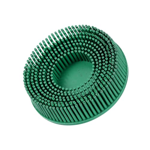 Image of HARFINGTON Bristle Disc 3 inch 50 Grit R-Type Abrasive Brush Coarse Bristle Disc Deburring Electric Disc Brush Attachment Abrasive Coating Removal Disc for Metal, Green