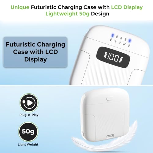 Image of ULTRAPROLINK Sonic Vibe | Dual Wireless Lavalier Collar Mic with Charging Case |Type-C Receiver |ANC & Echo| 15H Use Time, 164' Ft Range for YouTube, Vlogs, Podcasts| UM1215| White
