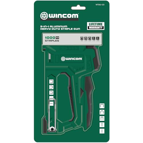 ROLICY 5-in-1 Heavy Duty Aluminum Staple Gun Kit, Manual Brad Nailer with 5000 Staples and Staple Remover, Perfect for Upholstery, Crafts, Decoration, Furniture, Windows, Carpentry & Home DIY Use