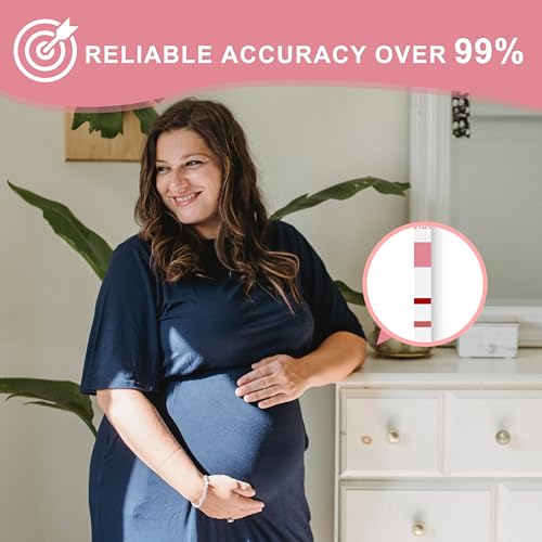 ACCUBIO Pregnancy Test Strips with Urine Cups, hCG Detection Home Pregnancy Test, Sensitive & Over 99% Accurate, 20 Count Individually Wrapped, Rapid Prenancy Tests Kit 5mm Wider 25mIU/mL