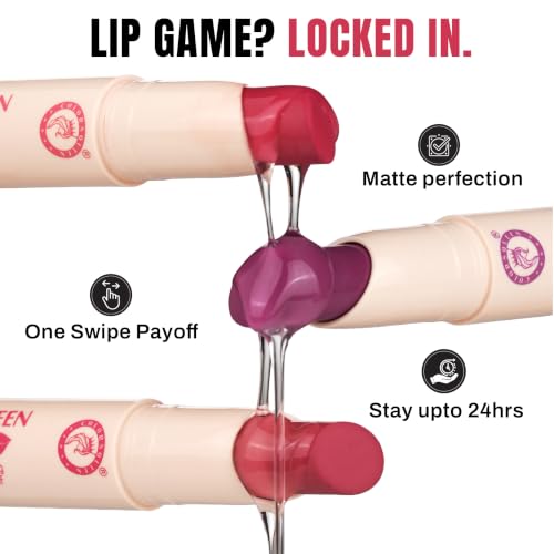 Image of Colors Queen Color Stay Matte Lipstick | Highly Pigmented with Smooth One Swipe Application | Ultra Matte Finish | Smudge Proof & Waterproof | Long Lasting Lipstick for Women (Nude Mauve, 2.1 g (Pack of 1)) | Long Lasting