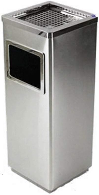 Cendrier vertical corbeille d'extérieur carrée en acier chrome pour espaces publics